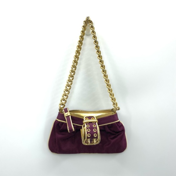 Nine West Chain Link ‘Deep Plum/Gold’ Mini Purse - Picture 11 of 12